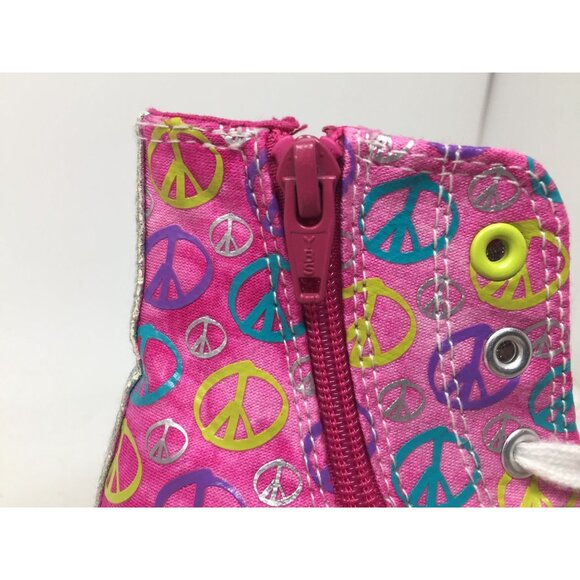 Girl's Circo Pink Peace Sign High-top Shoes (Size 2) - Picture 9 of 11